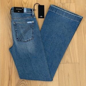 7 For All Mankind Tailorless Dojo Jeans Women's Flare Leg Trousers NWT Size 26